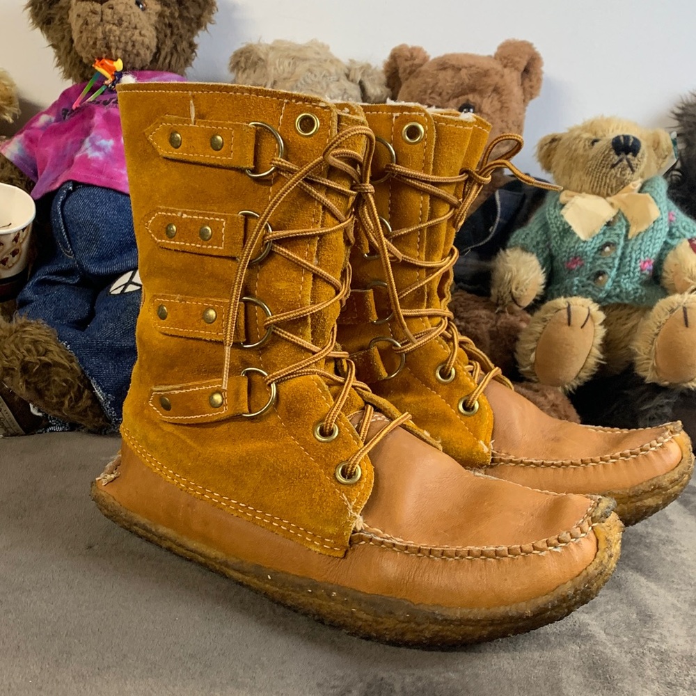 Women’s Vintage Botte Sport Brown Suede & Leather Lace-Up Boots